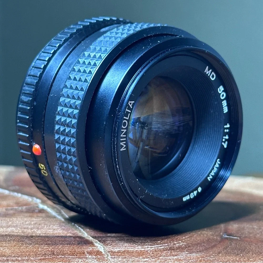 MINOLTA MD 50mm Prime Lens Bundle - Pro Filters & Cap - Picture 6 of 9